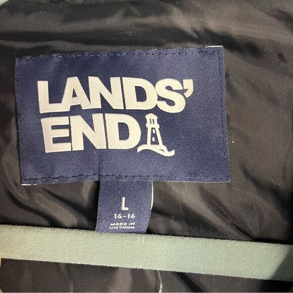 Lands End Quilted Zip Front Vest In Black Size Large NWT - Picture 3 of 9